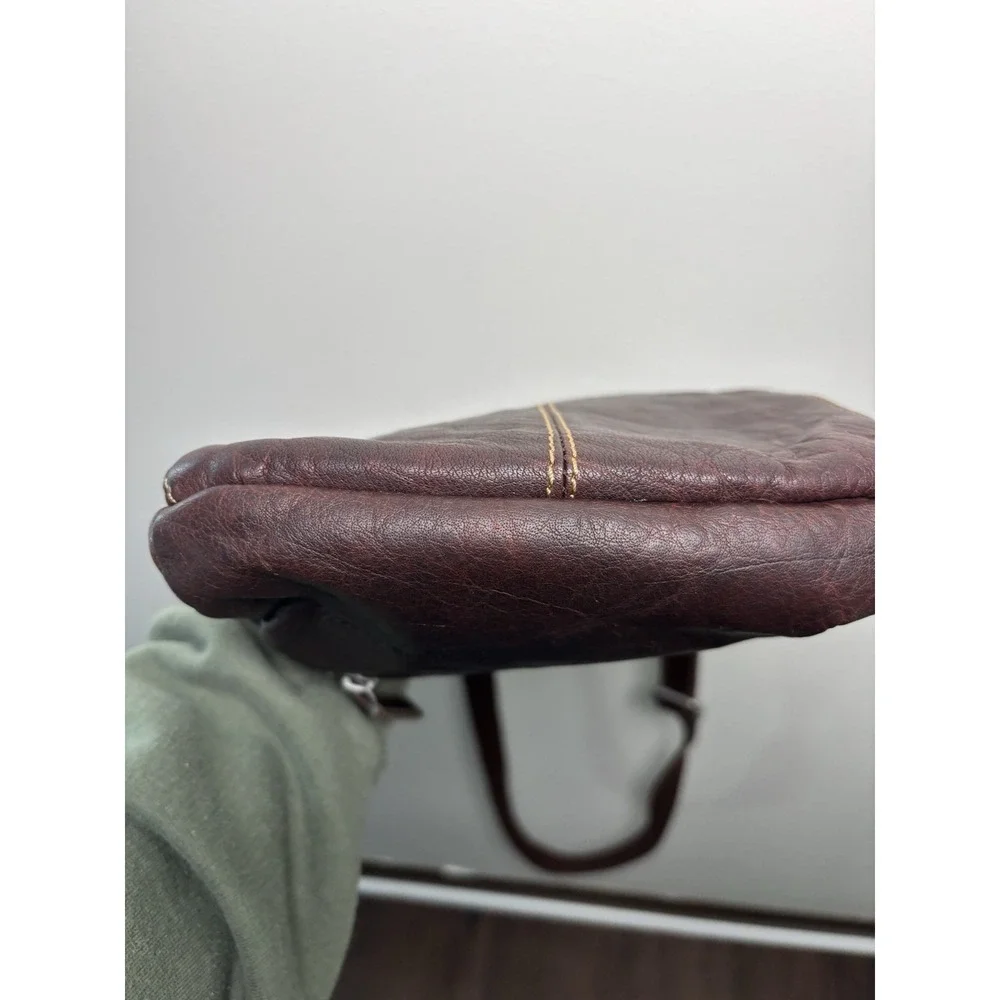 Jack Georges‎ Leather Crossbody Bag Voyager Traveler Messenger Brown Boho
